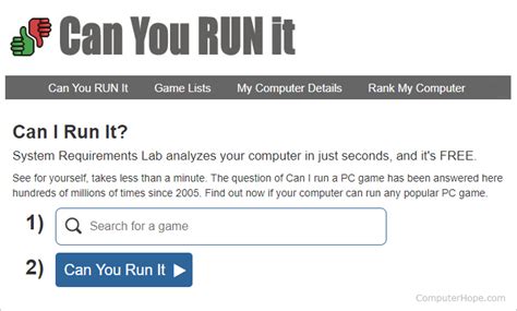 Can You Run It Tests Whether Your PC Can Run That Game.